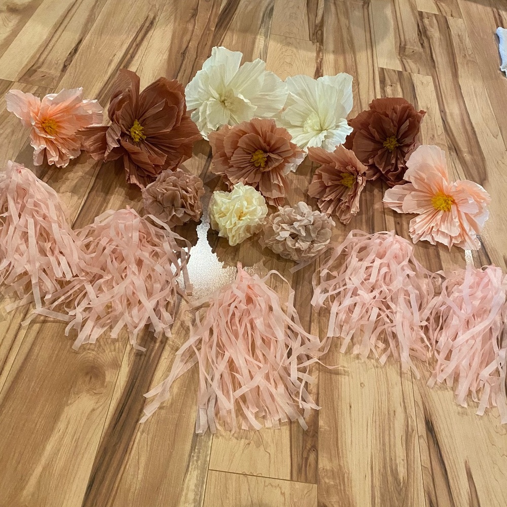 SALE!!! Party Decorations—Crepe Flowers & Tissue Pom-Pom decor